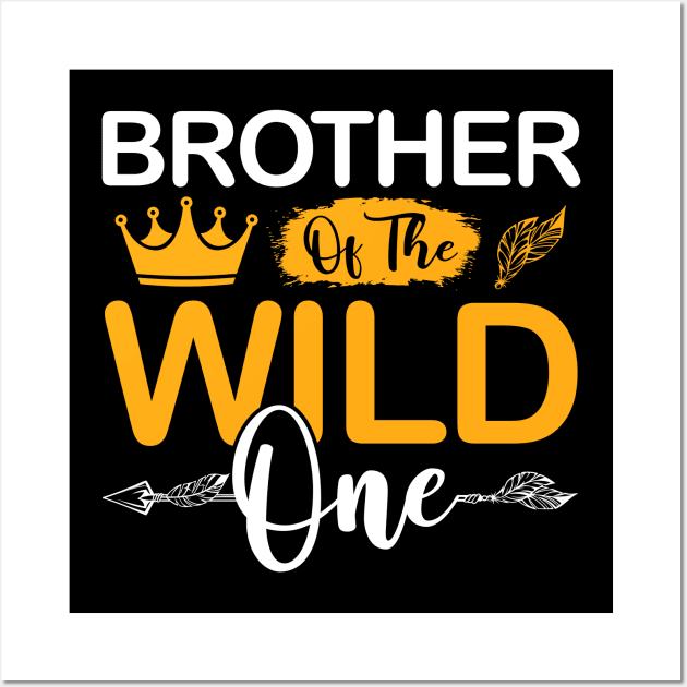 Brother of The Wild One Girl Birthday Matching Family Party Wall Art by Albatross